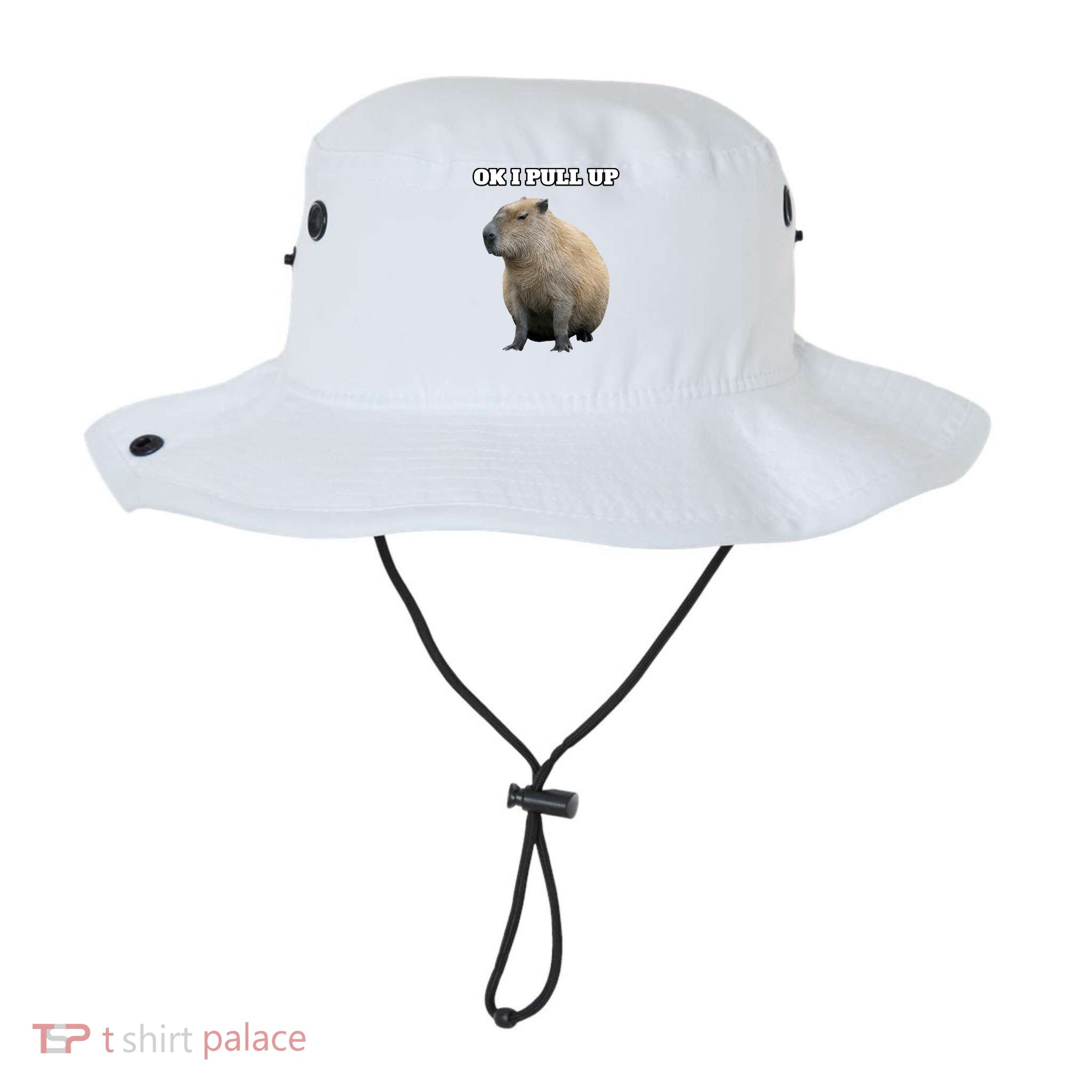 Ok I Pull Up Capybara Gift Funny Capybara Meme Ok I Pull Up Bucket Hat