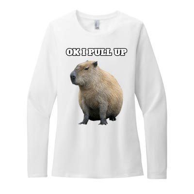 Ok I Pull Up Capybara Gift Funny Capybara Meme Ok I Pull Up Womens CVC Long Sleeve Shirt