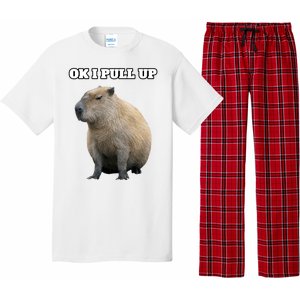 Ok I Pull Up Capybara Gift Funny Capybara Meme Ok I Pull Up Pajama Set