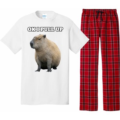 Ok I Pull Up Capybara Gift Funny Capybara Meme Ok I Pull Up Pajama Set