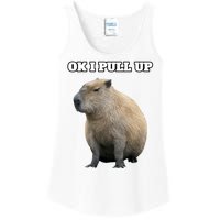 Ok I Pull Up Capybara Gift Funny Capybara Meme Ok I Pull Up Ladies Essential Tank