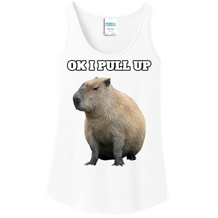 Ok I Pull Up Capybara Gift Funny Capybara Meme Ok I Pull Up Ladies Essential Tank