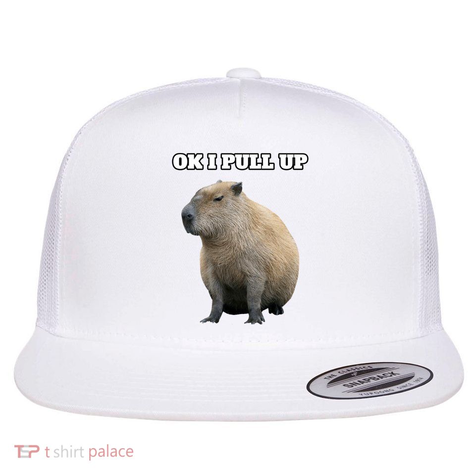 Ok I Pull Up Capybara Gift Funny Capybara Meme Ok I Pull Up Flatbill Hat