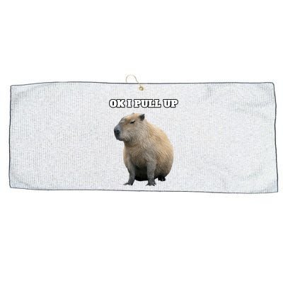 Ok I Pull Up Capybara Gift Funny Capybara Meme Ok I Pull Up Large Microfiber Waffle Golf Towel