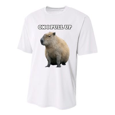 Ok I Pull Up Capybara Gift Funny Capybara Meme Ok I Pull Up Youth Performance Sprint T-Shirt