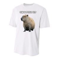 Ok I Pull Up Capybara Gift Funny Capybara Meme Ok I Pull Up Youth Performance Sprint T-Shirt