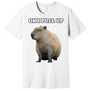 Ok I Pull Up Capybara Gift Funny Capybara Meme Ok I Pull Up Premium T-Shirt