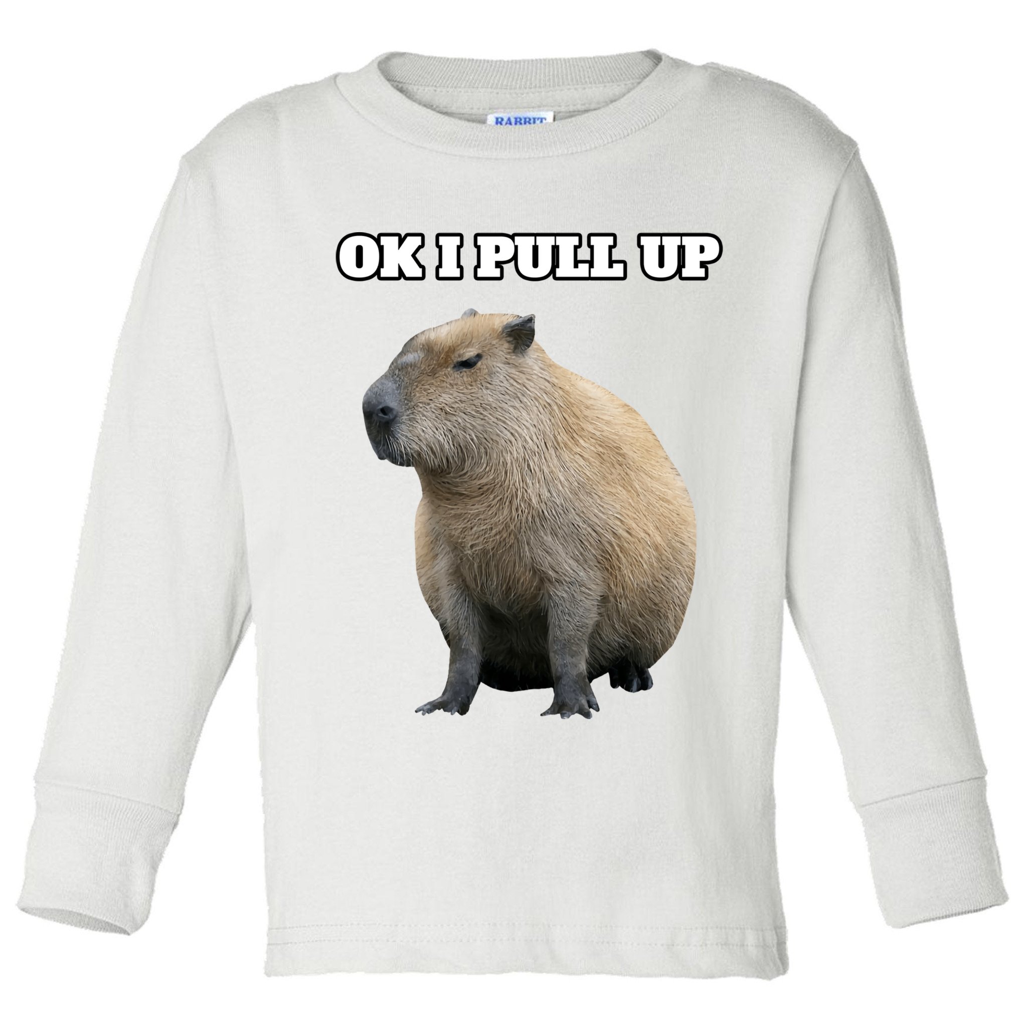 Ok I Pull Up Capybara Gift Funny Capybara Meme Ok I Pull Up Toddler Long Sleeve Shirt