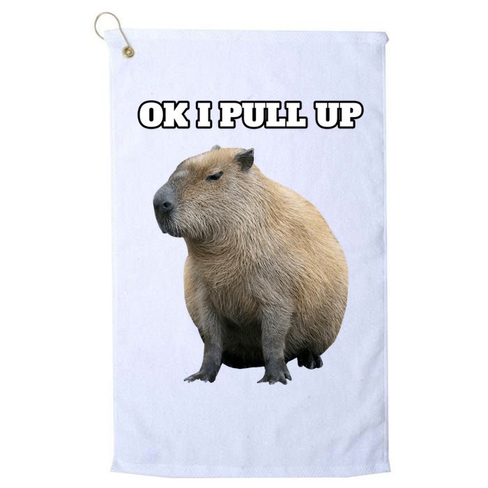 Ok I Pull Up Capybara Gift Funny Capybara Meme Ok I Pull Up Golf Towel