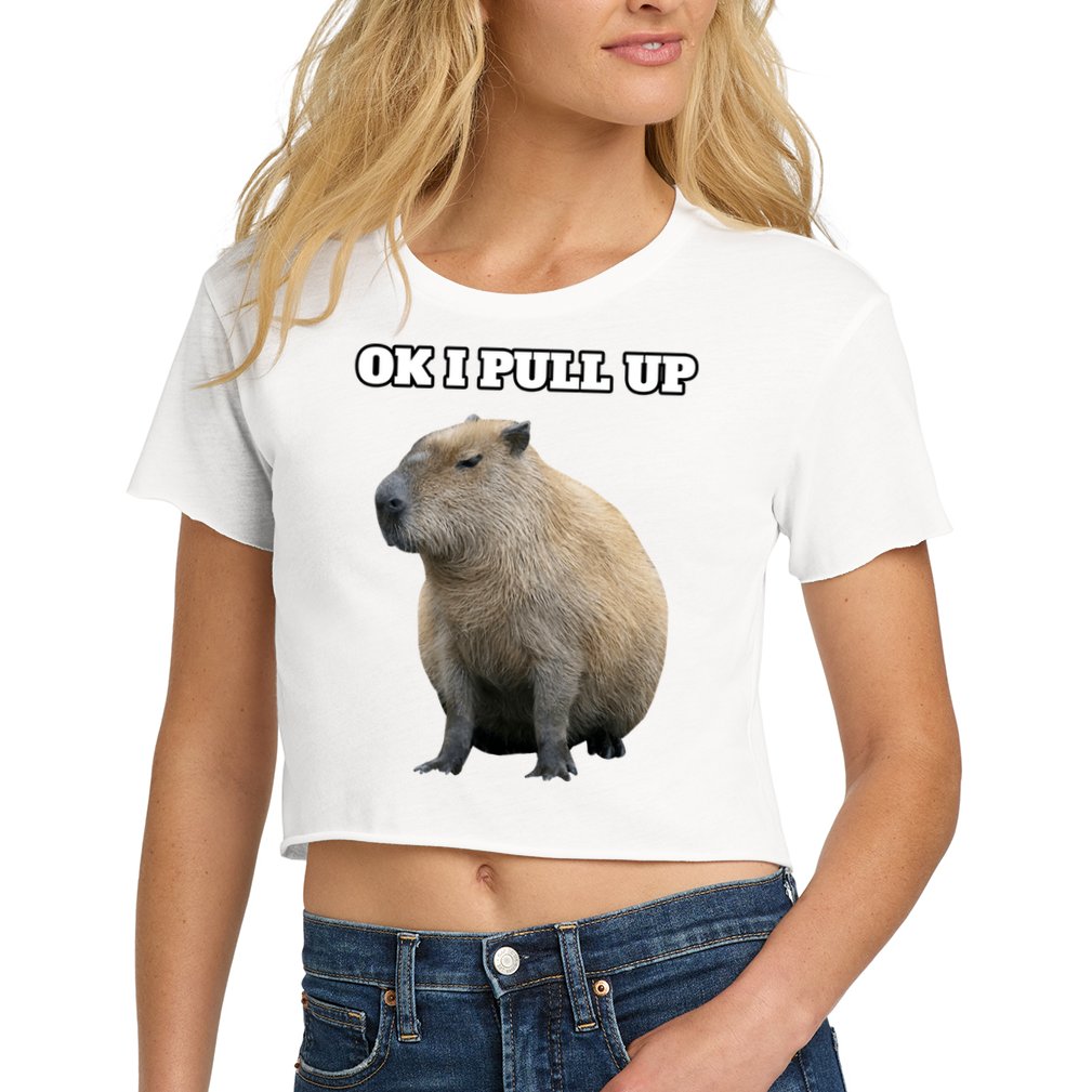 Ok I Pull Up Capybara Gift Funny Capybara Meme Ok I Pull Up Crop Top