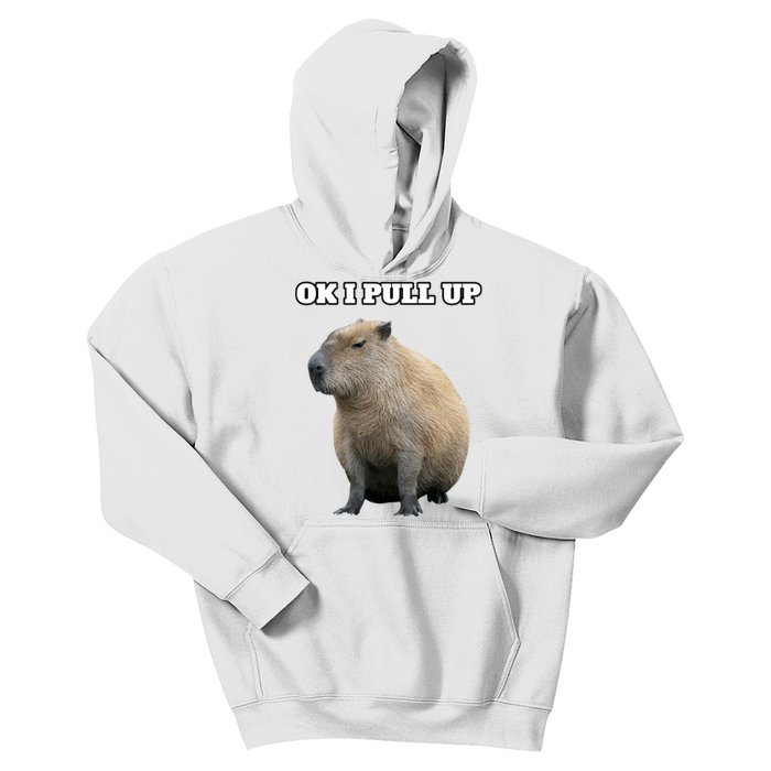 Ok I Pull Up Capybara Gift Funny Capybara Meme Ok I Pull Up Kids Hoodie