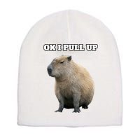 Ok I Pull Up Capybara Gift Funny Capybara Meme Ok I Pull Up Short Acrylic Beanie