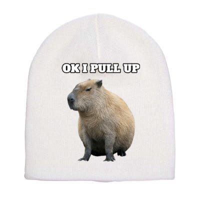 Ok I Pull Up Capybara Gift Funny Capybara Meme Ok I Pull Up Short Acrylic Beanie