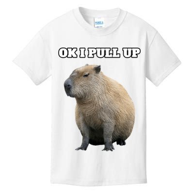 Ok I Pull Up Capybara Gift Funny Capybara Meme Ok I Pull Up Kids T-Shirt