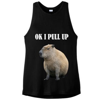 Ok I Pull Up Capybara Funny Ladies PosiCharge Tri-Blend Wicking Tank