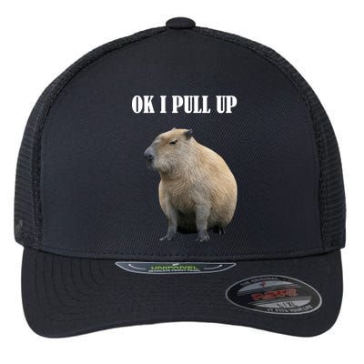 Ok I Pull Up Capybara Funny Flexfit Unipanel Trucker Cap