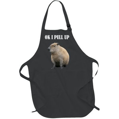 Ok I Pull Up Capybara Funny Full-Length Apron With Pockets