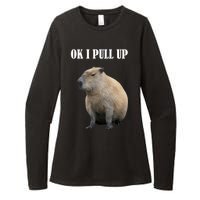 Ok I Pull Up Capybara Funny Womens CVC Long Sleeve Shirt