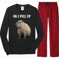 Ok I Pull Up Capybara Funny Long Sleeve Pajama Set