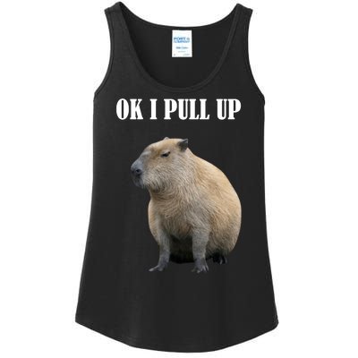 Ok I Pull Up Capybara Funny Ladies Essential Tank