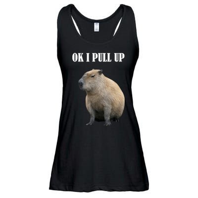 Ok I Pull Up Capybara Funny Ladies Essential Flowy Tank