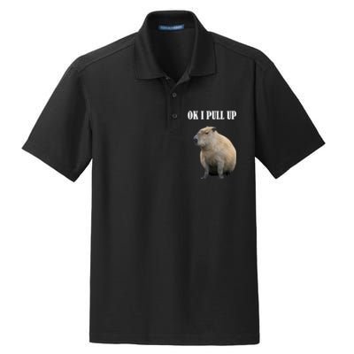 Ok I Pull Up Capybara Funny Dry Zone Grid Polo