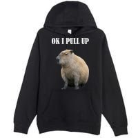 Ok I Pull Up Capybara Funny Premium Pullover Hoodie