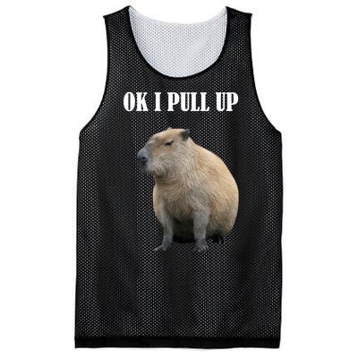 Ok I Pull Up Capybara Funny Mesh Reversible Basketball Jersey Tank