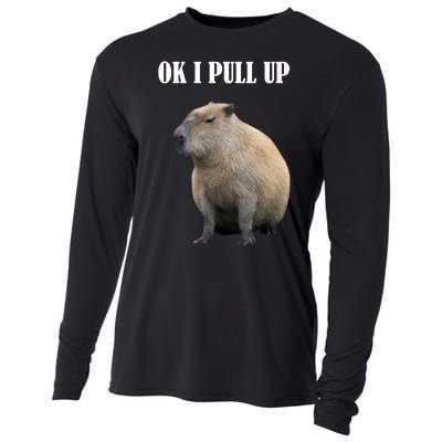 Ok I Pull Up Capybara Funny Cooling Performance Long Sleeve Crew