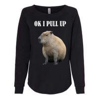 Ok I Pull Up Capybara Funny Womens California Wash Sweatshirt