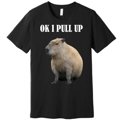 Ok I Pull Up Capybara Funny Premium T-Shirt