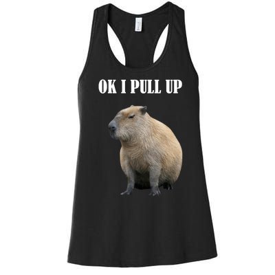 Ok I Pull Up Capybara Funny Women's Racerback Tank