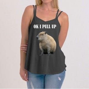 Ok I Pull Up Capybara Funny Women's Strappy Tank