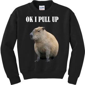 Ok I Pull Up Capybara Funny Kids Sweatshirt