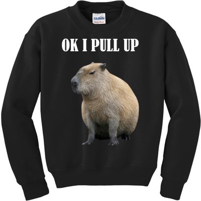 Ok I Pull Up Capybara Funny Kids Sweatshirt