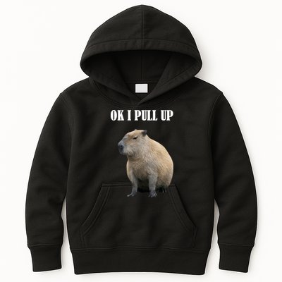 Ok I Pull Up Capybara Funny Kids Hoodie