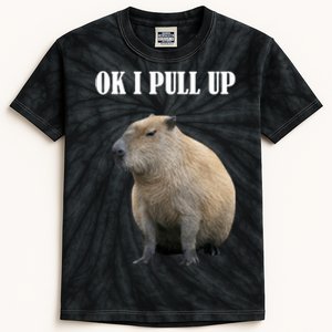 Ok I Pull Up Capybara Funny Kids Tie-Dye T-Shirt