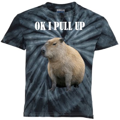 Ok I Pull Up Capybara Funny Kids Tie-Dye T-Shirt