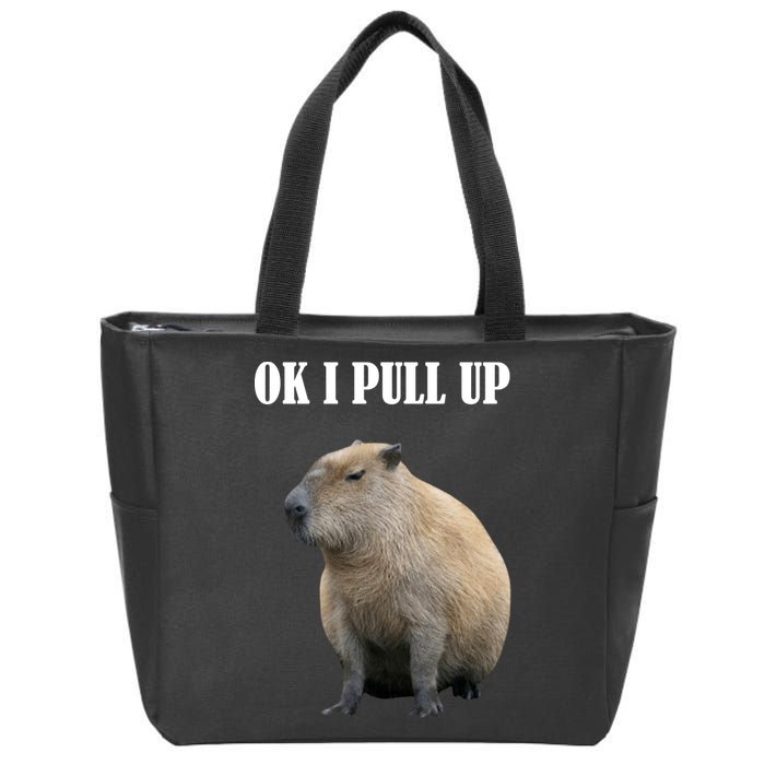 Ok I Pull Up Capybara Funny Zip Tote Bag