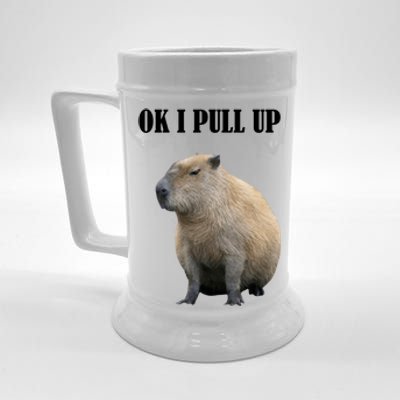 Ok I Pull Up Capybara Funny Beer Stein