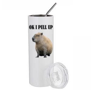 Ok I Pull Up Capybara Funny Stainless Steel Tumbler