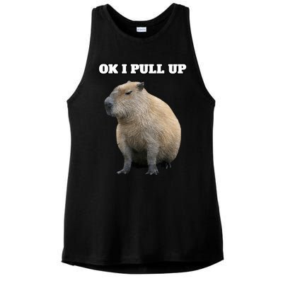 Ok I Pull Up Capybara Ladies PosiCharge Tri-Blend Wicking Tank