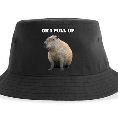 Ok I Pull Up Capybara Sustainable Bucket Hat