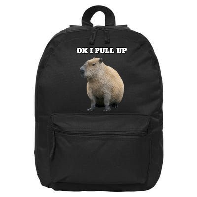 Ok I Pull Up Capybara 16 in Basic Backpack