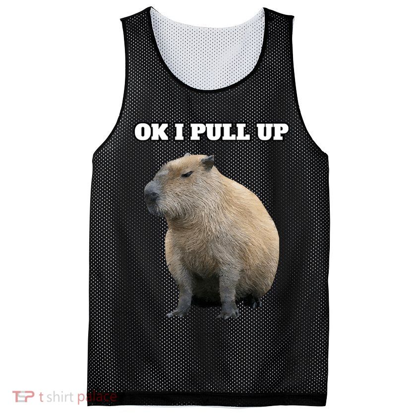 Ok I Pull Up Capybara Mesh Reversible Basketball Jersey Tank