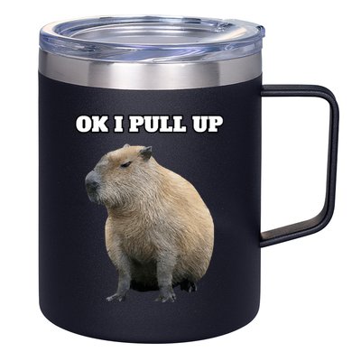 Ok I Pull Up Capybara 12oz Stainless Steel Coffee Mug