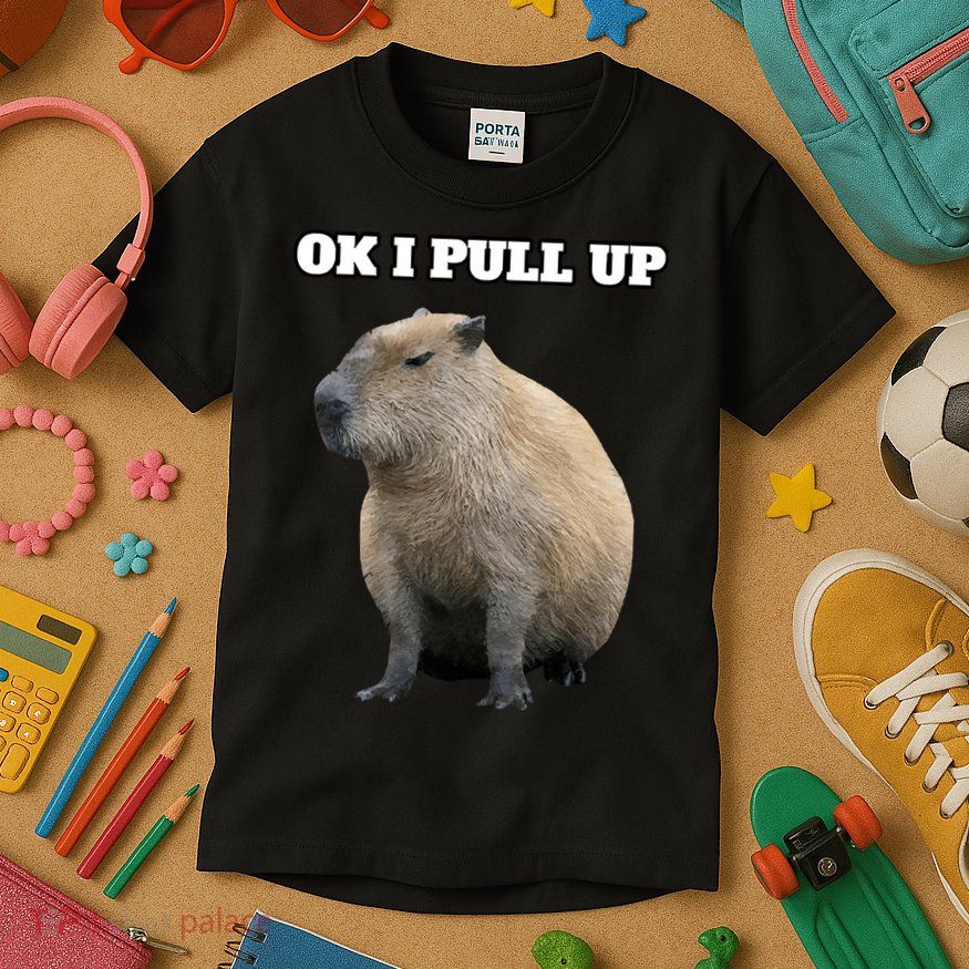 Ok I Pull Up Capybara Kids T-Shirt