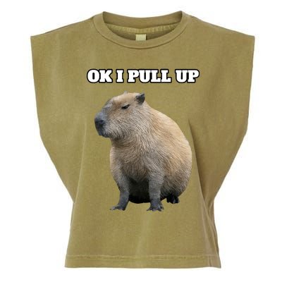 Ok I Pull Up Capybara Garment-Dyed Women's Muscle Tee