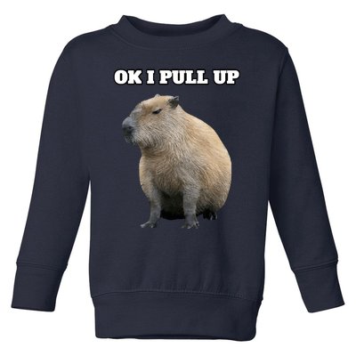 Ok I Pull Up Capybara Toddler Sweatshirt