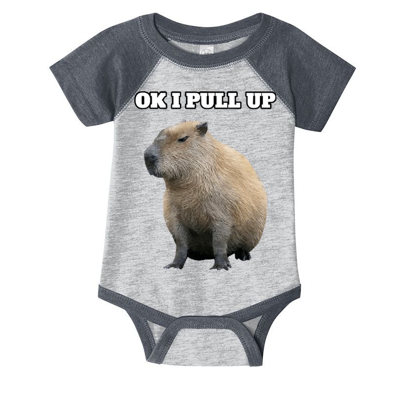 Ok I Pull Up Capybara Infant Baby Jersey Bodysuit